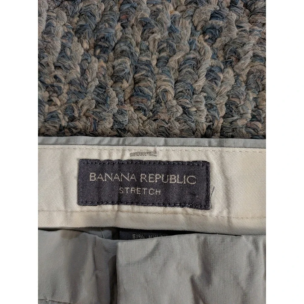 Banana Republic Stretch Mens 36R Gray Nylon Cotton Blend Dress Pants SUM 01